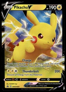 Pokemon TCG SWSH: Sword & Shield Promo Cards #SWSH061 Pikachu V LP - Picture 1 of 2