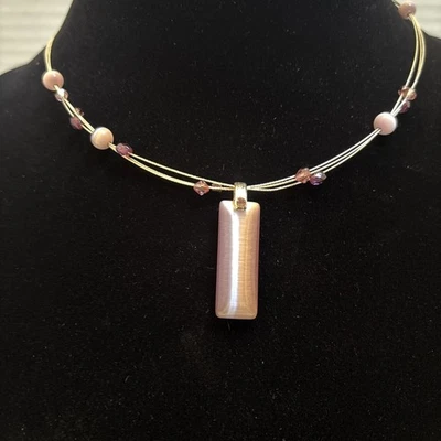 NEW YORK AND COMPANY PINK STONE NECKLACE  - Image 1 of 4