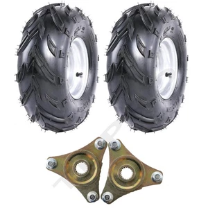 2pc 16x8-7 Wheel Tyre on Rim + 23T 3 Bolt Rear Hub Flanges ATV Quad Bike Go Kart - Picture 1 of 10