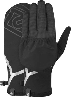 Ronhill Wind Block Convertible Running Gloves Black Thermal Reflective Mens - Image 1 of 2