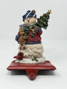 Strumpfhalter Weihnachten Schneemann im Pullover/Mütze/Schal Gusssockel 4 1/2" - Bild 1 von 11
