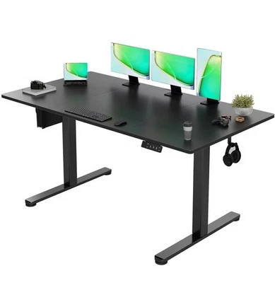 Claiks Höhenverstellbarer Schreibtisch 140x70 (elektrisch) - Schwarz - Bild 1 von 4