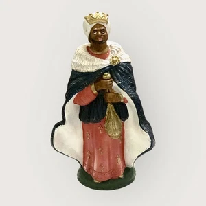 Vintage Statuina Presepe Baldassarre “ il Moro” Re Magi Resina 20 cm - Imagen 1 de 9