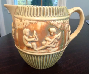 ANTIKER KERAMIKKRUG ROSEVILLE KERAMIK "DONATELLO" MUSTER VON 1916 - Bild 1 von 11