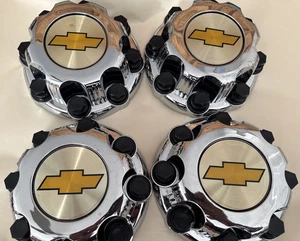 4 New Chevy Express Van 2500 3500 CHROME Center Hub Caps 9597163 8 LUGS CAPS SET - Picture 1 of 8