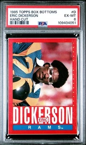 1985 TOPPS BOX BOTTOMS #D ERIC DICKERSON PSA 6 HOF POP 4 - Picture 1 of 2