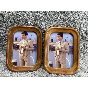 Pair Of Vintage Picture Frames Rounded Top Wooden Rare Size 3.5inX5in Home Decor - Picture 1 of 10