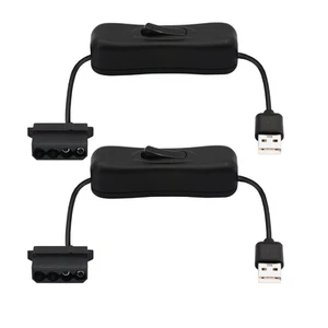 30Cm USB auf 4-Pin Molex Lüfter Stromkabel Computergehäuse Adapterkabel mit Schalter ( - Bild 1 von 12