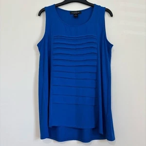 August Tanktop Seide blau Rundhals Stufen vorne ärmellos Gr. M - Bild 1 von 12