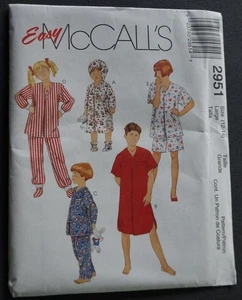 McCalls 2951 Childrens & Girls Sleepwear Size L 12-14 Sewing Pattern - Picture 1 of 1
