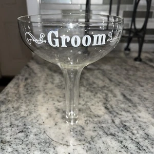 Vintage hohler Stiel Sektglas 5,5" 4" Schüssel Bräutigam - Bild 1 von 3