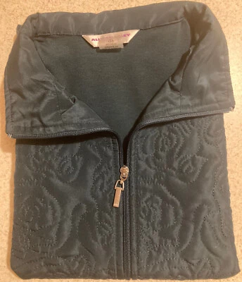 Allison Daley Vest 12P Zip Dark Jade Green 2 Side Pockets - Image 1 of 4