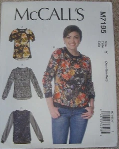 McCall's Pattern M7195    Misses Tops     Size Xsm-Sml-Med - Picture 1 of 2