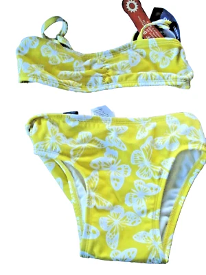Traje de baño para niñas Old Navy dos piezas amarillo mariposa talla 4T NUEVO Foto 1 de 2