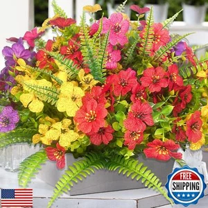 GORGOU 14 Pcs Artificial Outdoor Flowers UV Resistant Fake Flower -No Mainten - Picture 1 of 5