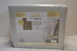 KENSINGTON GARDEN VALENCIA 4 PIECE SHEET SET SIZE CAL KING 1000TC LIGHT GREY NEW - Picture 1 of 4