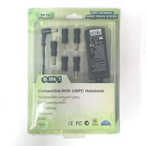 6 in 1 Netbook Power Adapter for Sony Acer HP Dell ASUS Fujitsu Lenovo Compaq