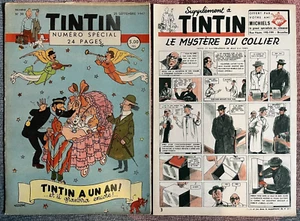 Journal TINTIN Edition BELGE n°39 +43+ or noir + supplément Hergé TBE - Afbeelding 1 van 6