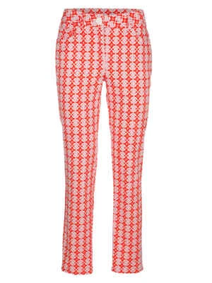 Alba Moda Damen Hose in modischen Dessin Orange/Pink/Weiß Gr 36