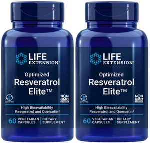 OPTIMIZED  RESVERATROL ELITE HEART BRAIN CELL HEALTH  120 Capsule LIFE EXTENSION - Picture 1 of 14