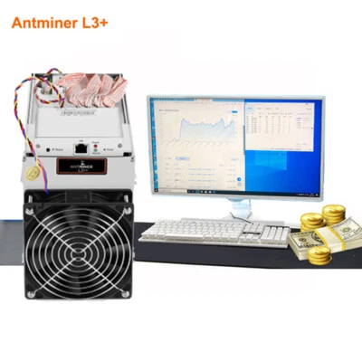 Bitcoin Miner L3+ 504M/S 1.6J/MH With PSU ASIC Chip LTC Miner better antminer l3 - Image 1 of 4