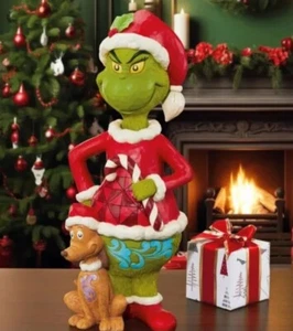 Estatua Jim Shore 20" Holiday Grinch and Max NUEVA EN CAJA EDICIÓN LIMITADA - Imagen 1 de 4