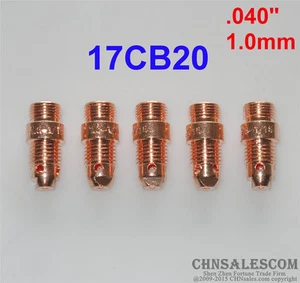 5 pcs 17CB20 Short Collet Body Tig Welding Torch WP-17 WP-18 WP-26 1.0mm 0.040" - Picture 1 of 3
