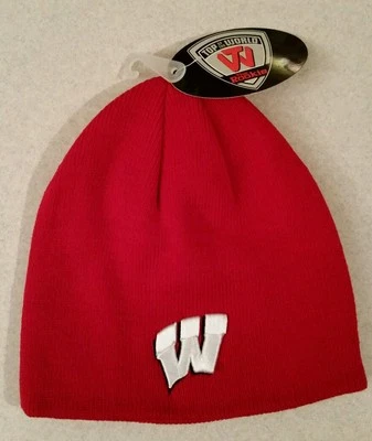 NWT Top of the World KIDS / CHILD AGE 3-7 Wisconsin BADGERS Knit BEANIE Hat Cap - Image 1 of 4