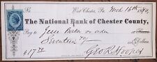 1880 , Nacional Banco De Chester County, Pa, Cuadros, Geo R Hoopes, Jesse Baker