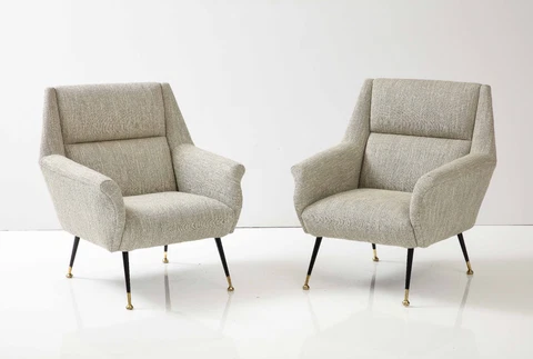 Pair of Modernist Lounge Armchairs by Gigi Radice, 1960, Italy Cover