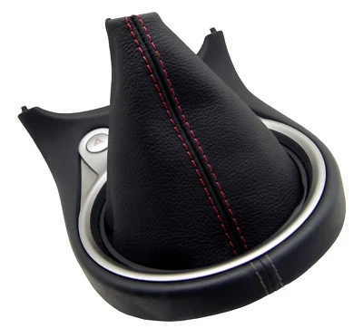 Manual Shifter Shift Boot Cover Leather Fits Nissan 370Z 2008-2019 Red Stitch - Image 1 of 4