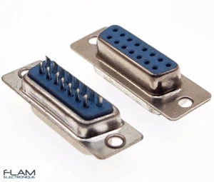 2x Connecteur à souder DB15 15 broches Femelle - DB15 connector 15 pins Female - Foto 1 di 2