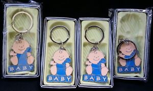 12 Baby Shower Favors Key Chains Boy  Baby, Blue, Llaveros, Gift,Baby niño