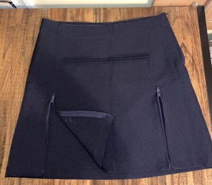 Womens Navy Blue Mini Skirt Front Open Zip - Picture 1 of 5