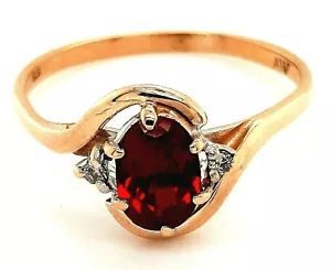 Ruby & Diamond 9ct Yellow Gold Ring Fine Wedding Jewellery Band Size Q 1/2 - Picture 1 of 12
