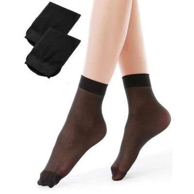 Lote de 10 PIEZAS Medias cortas elásticas al tobillo de seda transparente corte bajo 5 pares Foto 1 de 4