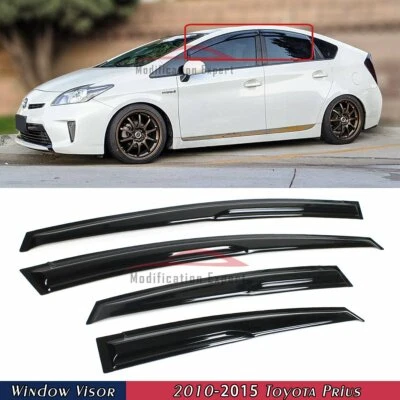 For 2010-2015 Toyota Prius XW30 JDM Wavy Mugen Style Window Visors Rain Guards - Image 1 of 4