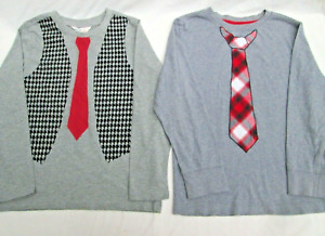 ❤ Boys necktie shirt LOT applique grey GYMBOREE long sleeve Beebay 7 8