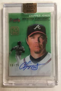 2021 Topps Clearly Chipper Jones Green Auto #d 09/25 🔆vedi descrizione🔆 - Foto 1 di 3