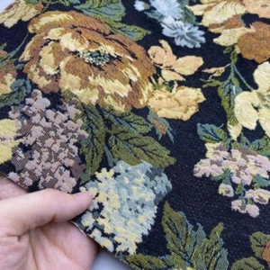 Vintage Lily of the Valley French Jacquard Tapestry Upholstery Indoor Fabric DIY - Picture 1 of 6