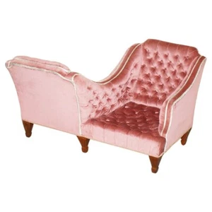 STUNNING ANTIQUE REGENCY CHESTERFIELD TUFTED "TETE A TETE" CONVERSATION SOFA - Picture 1 of 20
