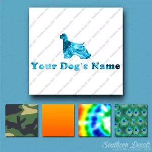 Custom Cocker Spaniel Dog Name Decal Sticker - 25 Printed Fills - 6 Fonts - Picture 1 of 17