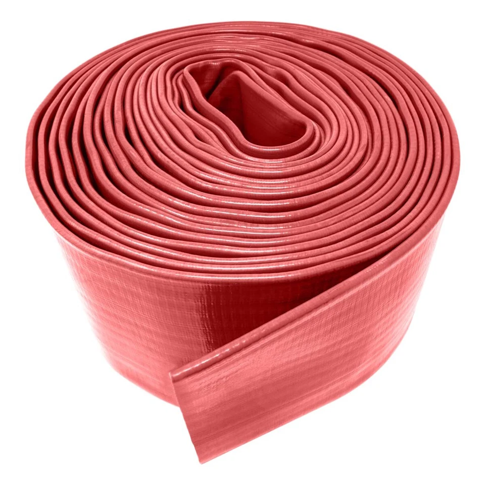 Gloxco 4" ID Rojo Resistente Lay Flat PVC Manguera de Descarga, 25' Longitud Foto 1 de 1