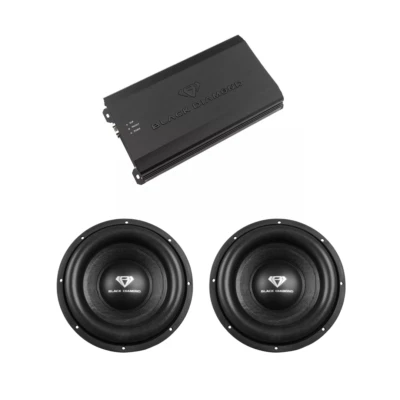Black Diamond 2 x 12" Car Subwoofer Bundle with Monoblock Amplifier - Image 1 of 4