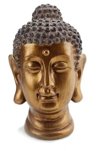 Feng Shui Buda Sonriente Meditación Shakyamuni Cabeza 8" Alto Bendición - Imagen 1 de 4
