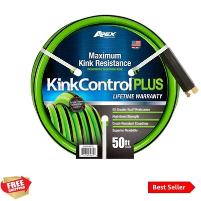 Apex Kink Control Plus 5/8" x 50 ft Garden Hose, Heavy-Duty & Abrasion Resistant - Image 1 of 4