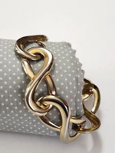 Vintage Goldtone Bracelet Large Infinity Link Fashion Business Casual Retro - Picture 1 of 4