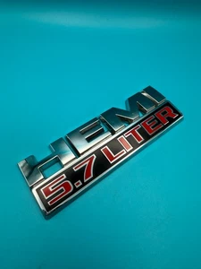 OEM 2013 - 2018 Dodge Ram HEMI 5.7 LITER Emblem Chrome Fender Badge 68149700AA - Picture 1 of 6