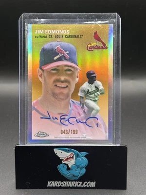 Jim Edmonds 2023 Topps Cromo Platino Aniversario CPA-JE Refractor Automático/199 Foto 1 de 2