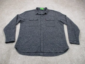 Levis Shirt Mens Extra Large XL Gray Flannel Commuter Cycling Stretch Button Up - Picture 1 of 13